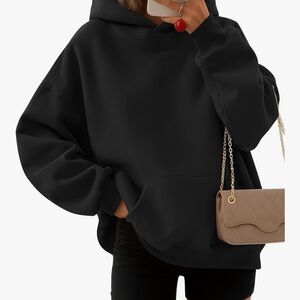 Women's Black Hoodie Oversized XL Fashion